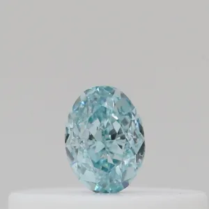 0.1 Carat Oval Fancy Intense Blue Green Natural Diamond