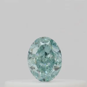 0.12 Carat Oval Fancy Intense Blue Green Natural Diamond