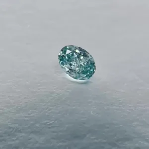 0.11 Carat Oval Fancy Intense Blue Green Natural Diamond