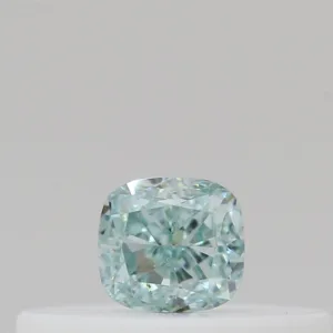 0.13 Carat Cushion Brilliant Fancy Intense Green Natural Diamond