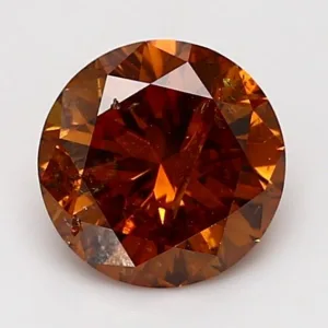 2.1 Carat Round Fancy Deep Orange I2 Natural Diamond