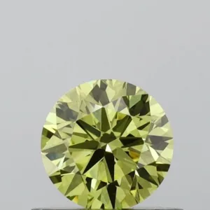 0.5 Carat Round Fancy Intense Yellow VS2 Lab Diamond