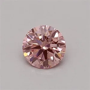 0.3 Carat Round Fancy Vivid Pink VVS2 Lab Diamond