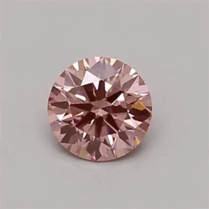 0.33 Carat Round Fancy Vivid Pink VVS2 Lab Diamond