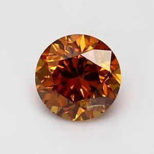 1.02 Carat Round Fancy Deep Orange I3 Natural Diamond