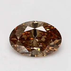 1 Carat Oval Fancy Deep Brown Yellow VS1 Natural Diamond