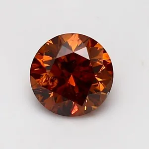 1 Carat Round Fancy Deep Orange I3 Natural Diamond
