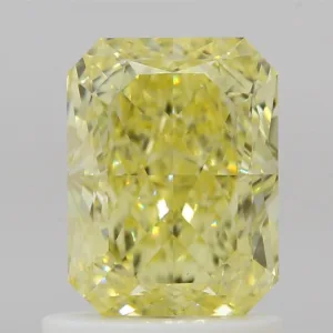 1.29 Carat Radiant Fancy Intense Yellow VS2 Natural Diamond