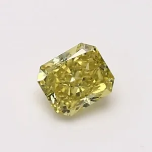 0.58 Carat Radiant Fancy Intense Yellow VS1 Natural Diamond