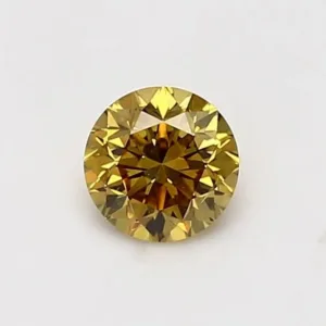 0.6 Carat Round Fancy Deep Yellow SI2 Natural Diamond