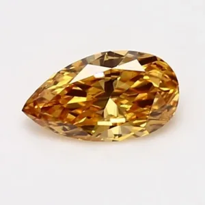 0.69 Carat Pear Fancy Vivid Yellow Orange SI2 Natural Diamond