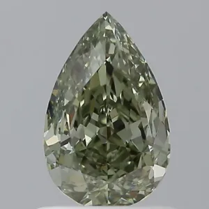 0.83 Carat Pear Fancy Deep Green Yellow VS1 Natural Diamond