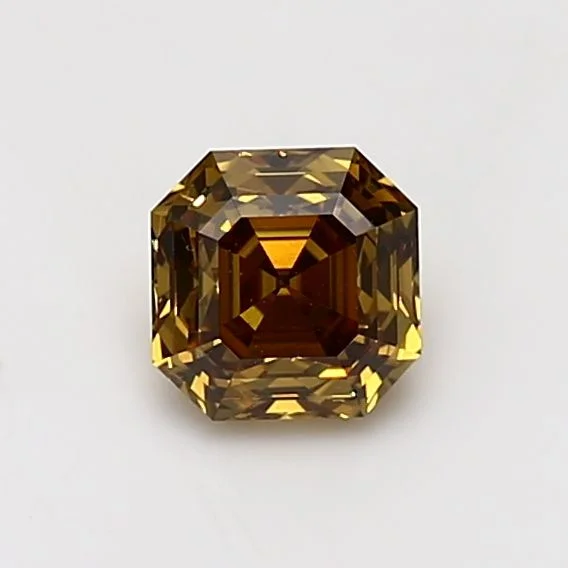 0.84 Carat Asscher Fancy Deep Yellow VVS2 Natural Diamond 1 0.84 Carat Asscher Fancy Deep Yellow VVS2 Natural Diamond