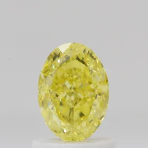1 Carat Oval Fancy Intense Yellow VS2 Natural Diamond