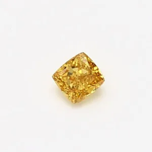 0.18 Carat Cushion Brilliant Fancy Vivid Orange Yellow SI2 Natural Diamond
