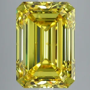 5.02 Carat Emerald Fancy Vivid Yellow SI1 Natural Diamond