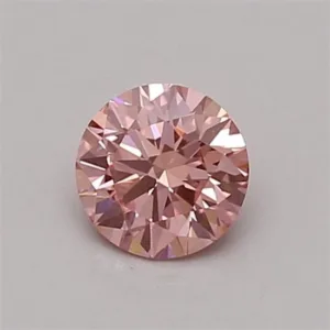 0.39 Carat Round Fancy Vivid Pink VVS2 Lab Diamond