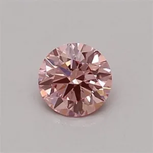 0.3 Carat Round Fancy Vivid Pink VVS2 Lab Diamond