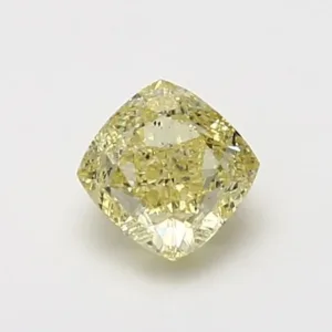 1 Carat Cushion Brilliant Fancy Yellow I1 Natural Diamond