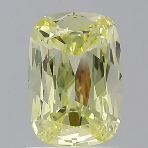 1.01 Carat Cushion Brilliant Fancy Intense Yellow VS2 Natural Diamond