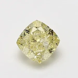 1.01 Carat Cushion Brilliant Fancy Yellow I2 Natural Diamond