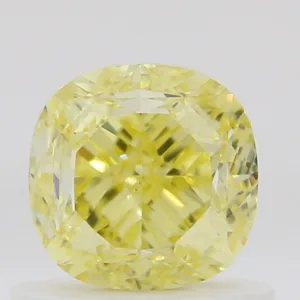 1.01 Carat Cushion Modified Fancy Intense Yellow VS2 Natural Diamond