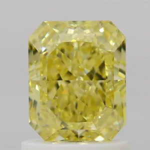 1.28 Carat Radiant Fancy Intense Yellow SI1 Natural Diamond