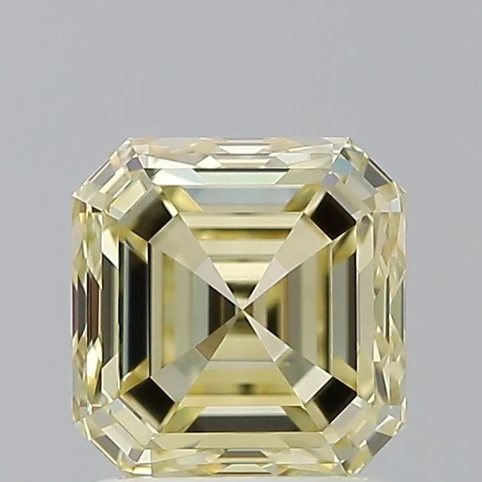1.5 Carat Square Emerald Fancy Yellow VS2 Natural Diamond 1 1.5 Carat Square Emerald Fancy Yellow VS2 Natural Diamond