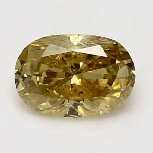 1.54 Carat Oval Fancy Deep Yellow I1 Natural Diamond