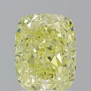 1.57 Carat Cushion Modified Fancy Yellow VS2 Natural Diamond