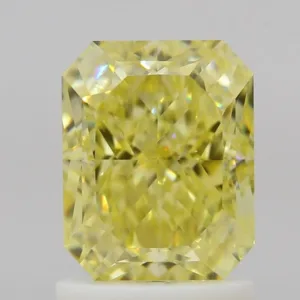 1.7 Carat Radiant Fancy Intense Yellow VS1 Natural Diamond