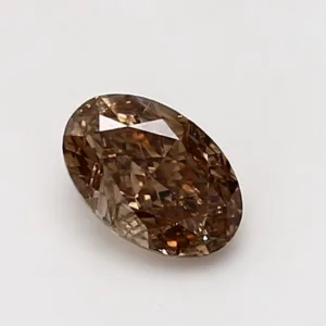 0.8 Carat Oval Fancy Yellow Brown SI1 Natural Diamond