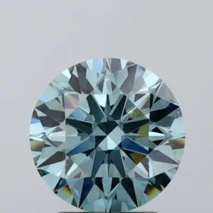 2.68 Carat Round Fancy Vivid Blue VVS2 Lab Diamond