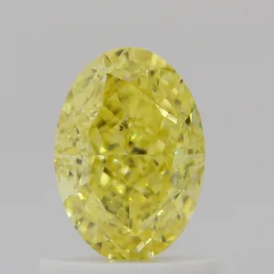 1.02 Carat Oval Fancy Intense Yellow VS2 Natural Diamond