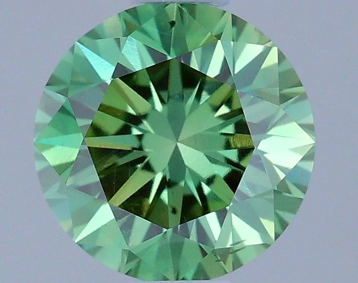 0.64 Carat Round Fancy Vivid Green VS2 Lab Diamond 1 0.64 Carat Round Fancy Vivid Green VS2 Lab Diamond