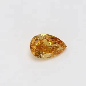 0.21 Carat Pear Fancy Vivid Orange Yellow SI2 Natural Diamond