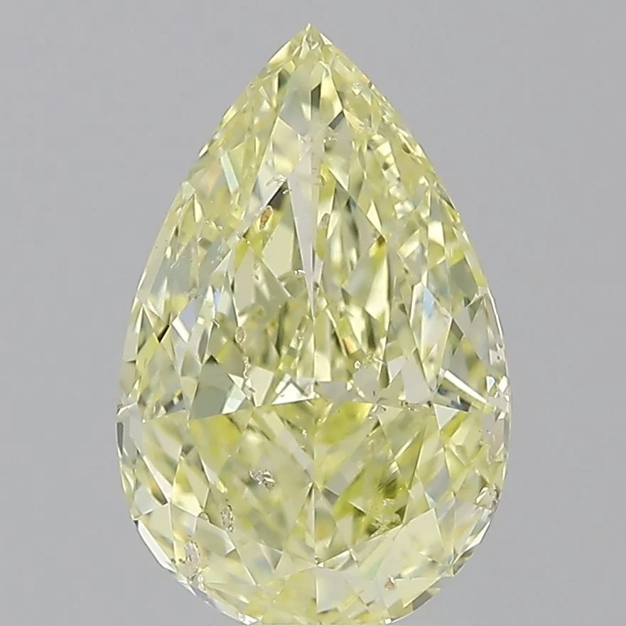 2.01 Carat Pear Fancy Yellow SI2 Natural Diamond 1 2.01 Carat Pear Fancy Yellow SI2 Natural Diamond