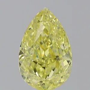 2.03 Carat Pear Fancy Intense Yellow VS2 Natural Diamond