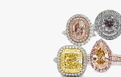 Fancy color diamond rings