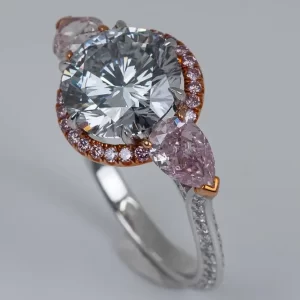 3.10 Carat Round Modified Brilliant Cut Fancy Natural Gray Blue Diamond