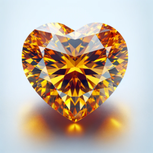 Fancy Yellow Orange Heart Diamond