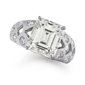 5.01 Carat Emerald H Color VS2 Clarity Diamond Harry Winston Ring