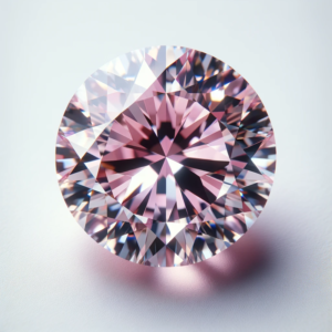 Faint Pink Round Diamond