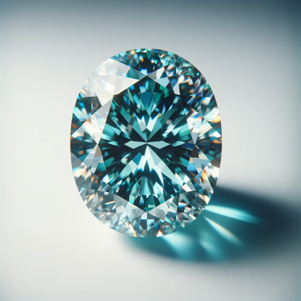 Fancy Bluish Green Oval Diamond