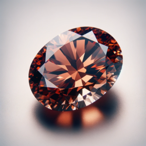Fancy Brown Orange Oval Diamond
