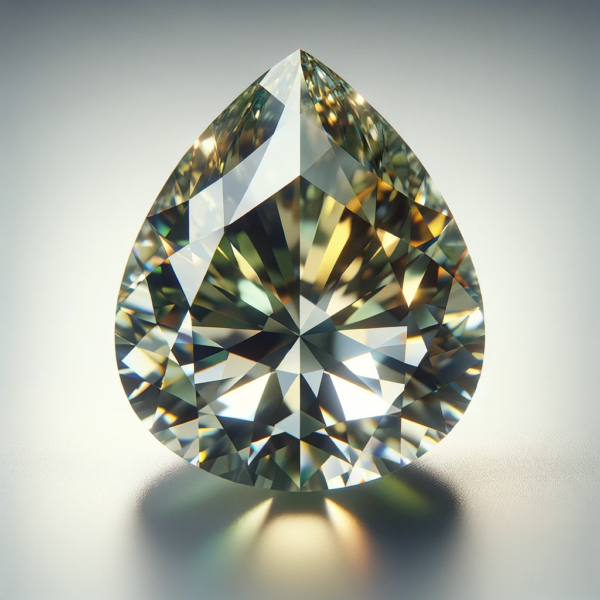 Fancy Grayish Yellowish Green Pear Diamond