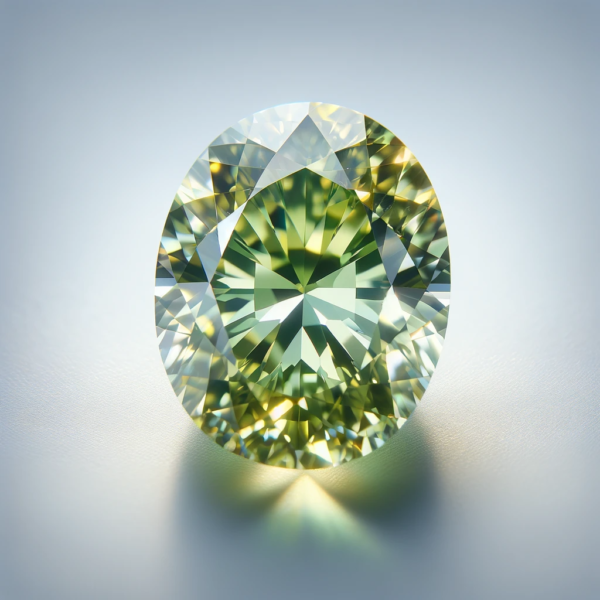 Fancy Green Yellow Oval Diamond