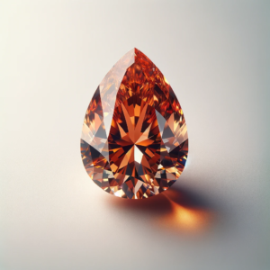 Fancy Orange Brown Pear Diamond