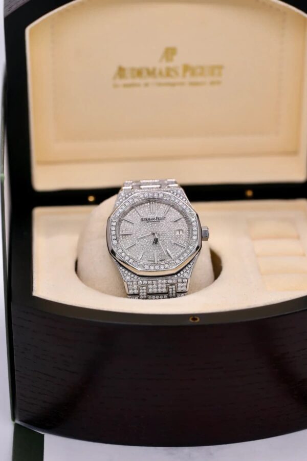 Audemars Piguet Royal Oak 40mm Watch with Ice Diamonds