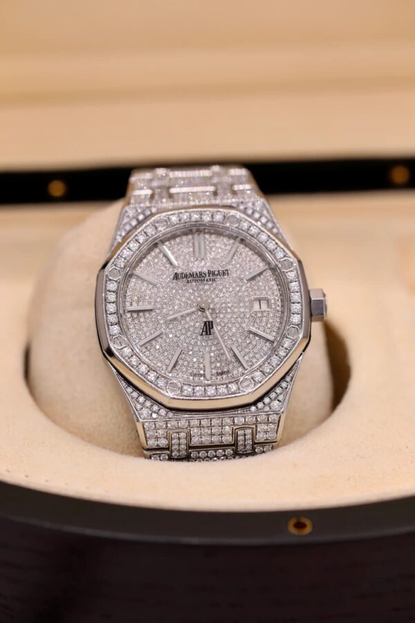 Audemars Piguet Royal Oak 40mm Watch with Ice Diamonds